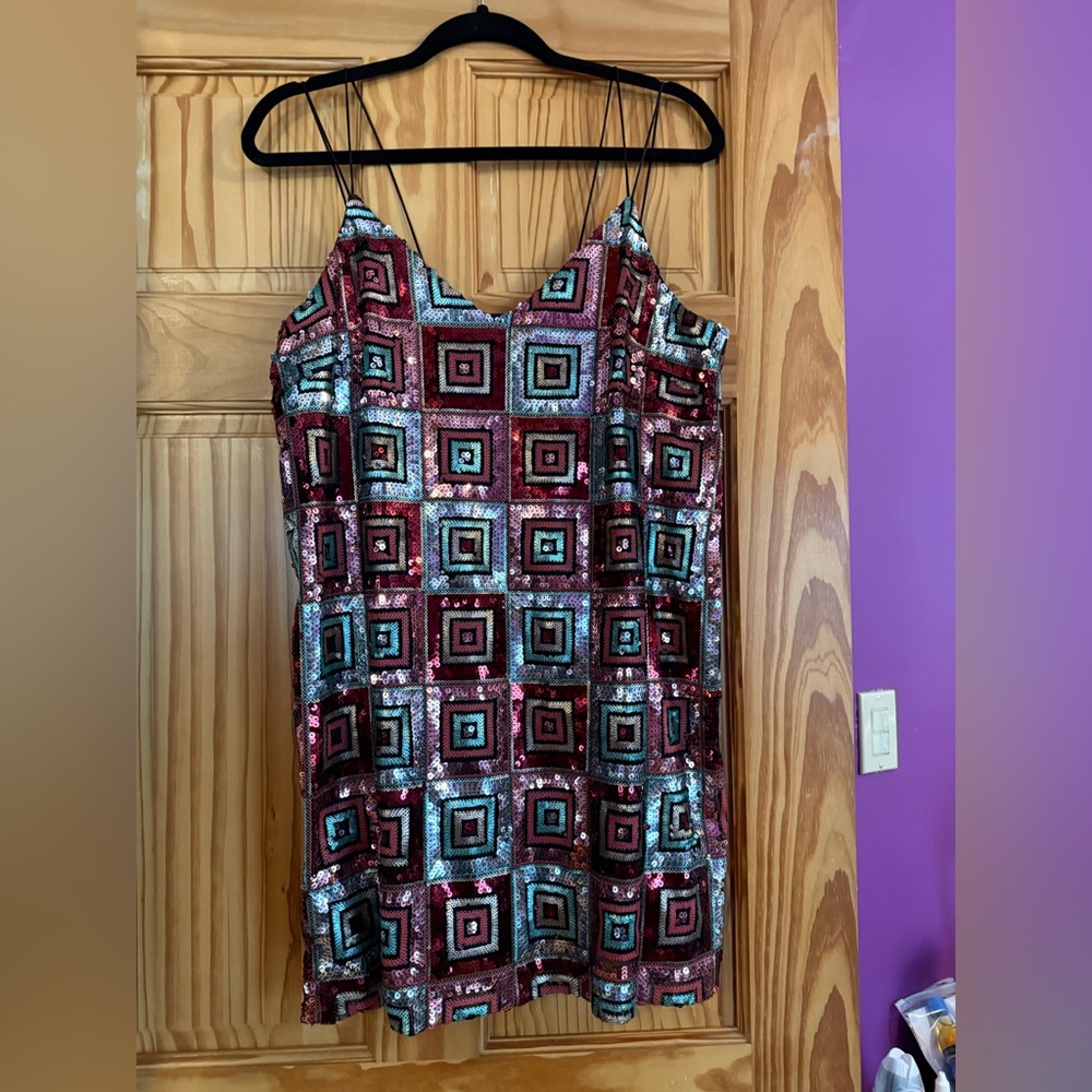 Geometric Sequin Dress